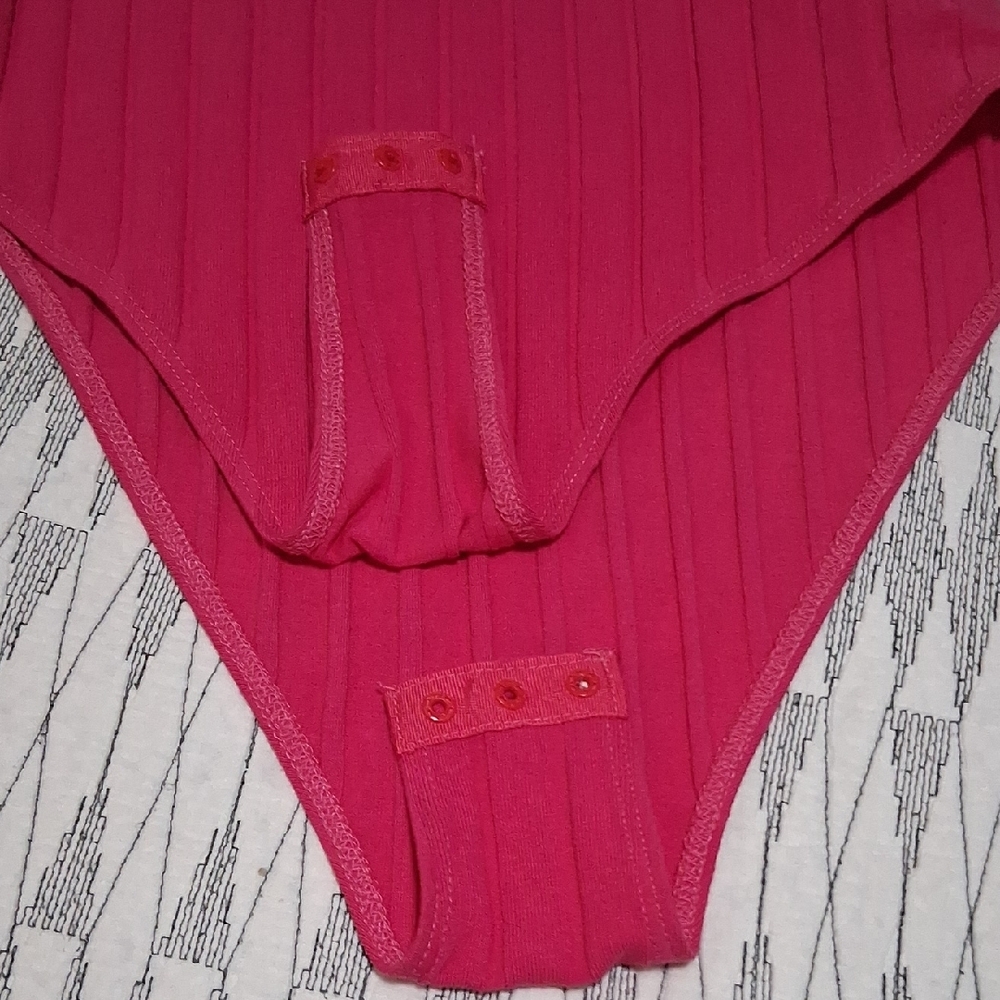 Pink Ribbed Bodysuit - Picture 3 of 7